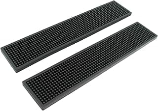 BARsics 17.5x3.5 inches Long PVC Bar Rail Mat Non-Slip Serving Spill Mat (Pack of 2)